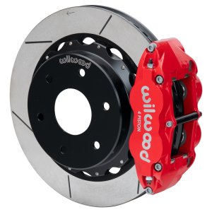 Audi A4 Brake Kit - Rear - Wilwood - 12.88in Slotted Rotor - Red - `03-`08