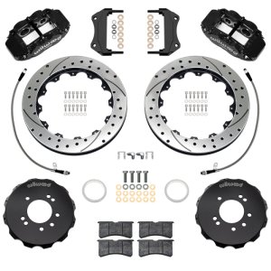 Nissan Skyline Brake Kit - Front - Wilwood - Superlite 6R with 12.88in D/S Rotors & Flexlines - Black - `99-`02