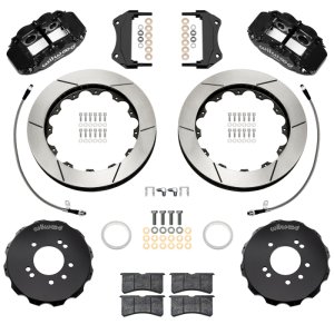 Nissan Skyline Brake Kit - Front - Wilwood - Superlite 6R + 12.88in Slotted Rotors + Flexlines - Black - `99-`02