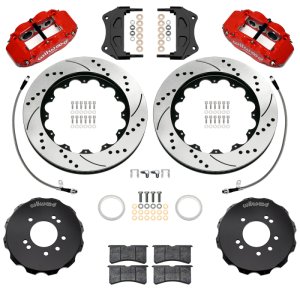 Nissan Skyline Brake Kit - Front - Wilwood - Superlite 6R + 14.00in D/S Rotors + Flexlines - Red - `99-`02