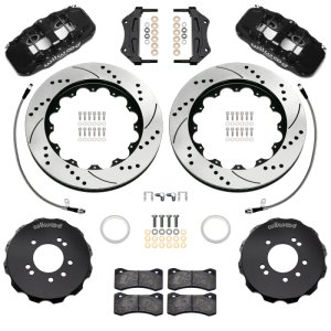 Nissan Skyline Brake Kit - Front - Wilwood - Aerolite 6R with 14.00in D/S Rotors & Flexlines - Black - `99-`02