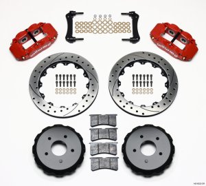 Chevrolet Corvette C6 Brake Kit - Rear - Wilwood - Superlite 4R Calipers + BP-10 Pads + 12.88in Drilled Rotors - Red - `05-`13