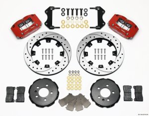 Volkswagen Golf Brake Kit - Front - Wilwood - Dynapro Radial, Drilled Rotors - Red - `99-`03 Volkswagen Golf Brake Kit - Front - Wilwood - Dynapro Radial, Drilled Rotors - Red - `99-`03