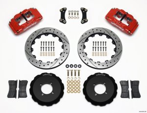 Scion xB Brake Kit - Front - Wilwood - Forged Superlite Caliper + 13.00in Drilled Rotors - Red - `03-`05