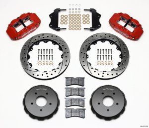 Pontiac GTO Brake Kit - Front - Wilwood - Superlite 6R + 13.06in Drilled Rotors - Red - `04-`06