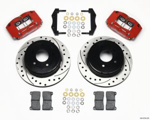 Pontiac GTO Brake Kit - Rear - Wilwood - Dynapro Radial 12.19in Drilled - Red - `04-`06