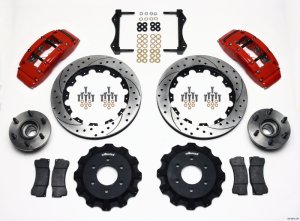 Ford F150 Brake Kit - Front - Wilwood - TC6R Calipers + 16.00in Drilled Rotors + BP-10 Brake Pads - Red - `04-`08