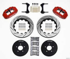 Ford Mustang Brake Kit - Front - Wilwood - Narrow Superlite 6R, Drilled - Red - `94-`04 Ford Mustang Brake Kit - Front - Wilwood - Narrow Superlite 6R, Drilled - Red - `94-`04