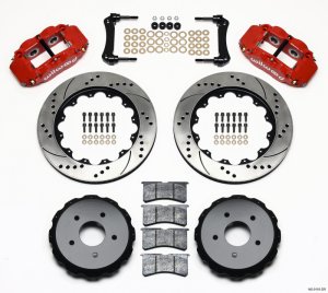 Chevrolet Corvette C5 Brake Kit - Rear - Wilwood - Superlite 4R + 14.00in Drill Rotors + BP-10 Pads - Red - `97-`04