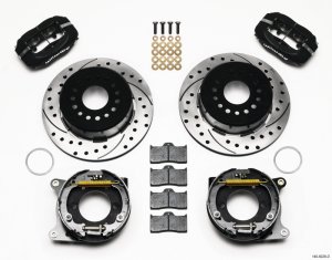 Ford Mustang Brake Kit - Rear - Wilwood - Forged Dynalite P/S Park + Drilled Rotors - Black - `05-`14