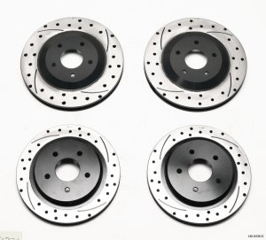Chevrolet C6 Brake Kit - Front + Rear - Wilwood - Promatrix Dimpled/Slotted Rotors - `05-`13
