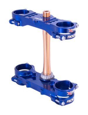 Yamaha YZ450F Triple Clamp - XTrig - ROCS Tech 22 mm. Offset M12 - Blue - 2023+