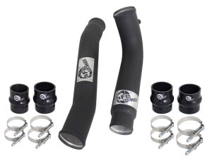 Dodge Diesel Trucks Intercooler Tubes - aFe - BladeRunner 3 IN & 3-1/2 IN Aluminum Hot and Cold Charge Pipe Kit - Black - `07-`09