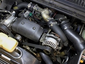 Ford F-250 Intercooler - aFe - Bladerunner 3 IN Aluminum Hot and Cold Charge Pipe Kit - Black - `99-`03