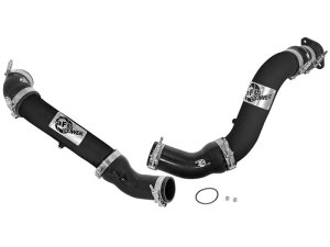 Nissan Titan XD Intercooler Tubes - Hot and Cold Side - aFe - BladeRunner 3 IN, Aluminum - Powder-coated wrinkle-black - `16-`17