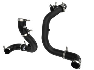 Volkswagen GTI Intercooler Charge Pipe Kit - aFe - BladeRunner Aluminum Hot and Cold - Black - `15-`21