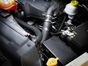 RAM 1500 Intercooler Pipe - aFe - BladeRunner 3in Aluminum Hot Charge Pipe - Black - `16-`19