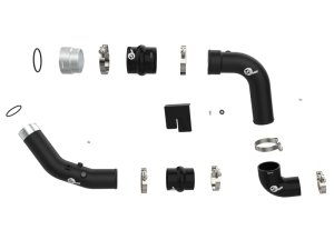 Ford F250 Super Duty Intercooler Charge Pipe Kit - aFe - BladeRunner 3 In. Aluminum Hot and Cold - Black - `23-`24