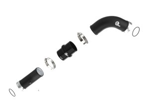 Toyota Tacoma Intercooler Charge Pipe - aFe - BladeRunner 2.5in Aluminum Hot Charge Pipe - Wrinkle Black - `24-`25 Toyota Tacoma Intercooler Charge Pipe - aFe - BladeRunner 2.5in Aluminum Hot Charge Pipe - Wrinkle Black - `24-`25