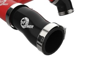 Jeep Wrangler Intercooler Hot Charge Pipe - aFe - BladeRunner 2-1/2in Aluminum - Textured Red - `24-`25