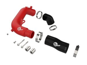 Jeep Wrangler Intercooler Hot Charge Pipe - aFe - BladeRunner 2-1/2in Aluminum - Textured Red - `24-`25