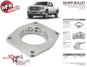 Chevrolet Tahoe Throttle Body Spacer - aFe - Silver Bullet - `15-`25