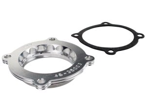 Dodge Durango Throttle Body Spacer - aFe - Silver Bullet, Serrated/Helix - Silver - `11-`25