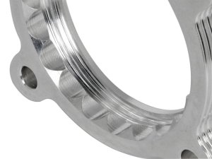 Infiniti QX80 Throttle Body Spacer - aFe - Silver Bullet, Serrated/Helix - `14-`24