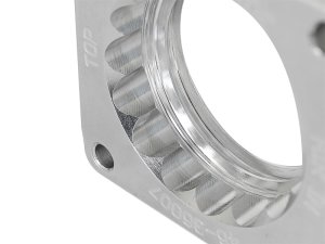 Infiniti G37 Throttle Body Spacer - aFe - Silver Bullet, Serrated/Helix Design - `08-`13