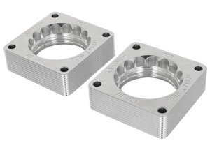 Infiniti Q50 Throttle Body Spacer - aFe - Silver Bullet, Serrated/Helix Design - `14-`15