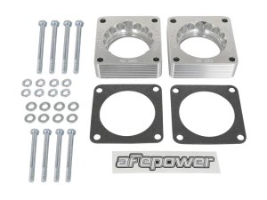 Infiniti Q50 Throttle Body Spacer - aFe - Silver Bullet, Serrated/Helix Design - `14-`15
