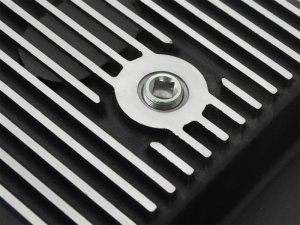 Ford Super Duty Trucks Transmission Pan - aFe - Pro Series - Black with Machined Fins - `11-`14