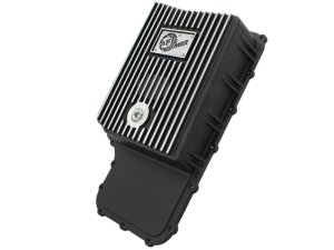 Ford Super Duty Trucks Transmission Pan - aFe - Pro Series - Black with Machined Fins - `11-`14