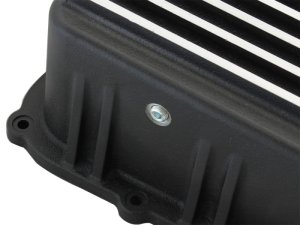Ford Super Duty Trucks Transmission Pan - aFe - Pro Series - Black with Machined Fins - `11-`14