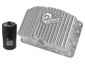 Ford Super Duty F-250 Engine Oil Pan - aFe - Street Series Raw w/ Machined Fins - `11-`17
