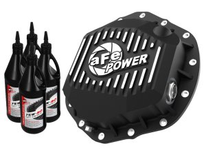 Dodge Ram 2500 Differential Cover - Rear - aFe - Pro Series - Black w/ Machined Fins - `19-`23 Dodge Ram 2500 Differential Cover - Rear - aFe - Pro Series - Black w/ Machined Fins - `19-`23