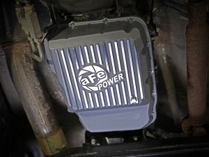 Dodge Diesel Trucks Transmission Pan - aFe - Raw w/ Machined Fins - Raw - `13-`19
