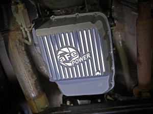 Dodge Diesel Trucks Transmission Pan - aFe - Raw w/ Machined Fins - Raw - `13-`19