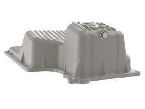 Chevrolet Silverado Engine Oil Pan - aFe - Street Series, Raw with Machined Fins - Black - `20-`25