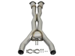Chevrolet Corvette Z06 Performance Exhaust - aFe - MACH Force-Xp X-Pipe 3 IN 304 Stainless Steel w/ Cat - Brushed Finish - `14-`19