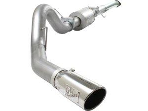 Ford F-150 Performance Exhaust - aFe - Atlas Cat-Back, 4 in, Aluminized Steel, Polished Tip - Polished - `11-`14