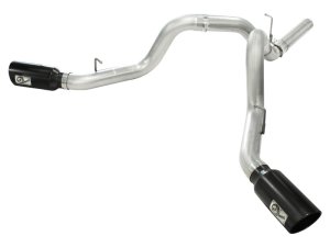 GMC Sierra Performance Exhaust - aFe - ATLAS Dual DPF-Back - Black - `11-`15