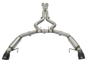 Ford Mustang Performance Exhaust - aFe - MACH Force-Xp 304 Stainless Steel Cat-Back w/ Muffler and X-Pipe - Black - `15-`17