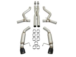 Ford Mustang Performance Exhaust - aFe - MACH Force-Xp 304 Stainless Steel Cat-Back w/ Muffler and X-Pipe - Black - `15-`17