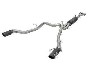 Ford F-150 Raptor Performance Exhaust - Dual Rear Exit - aFe - MACH Force-Xp Cat Back - Black - `17-`18