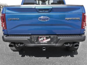 Ford F-150 Raptor Performance Exhaust - Dual Rear Exit - aFe - MACH Force-Xp Cat Back - Black - `17-`18