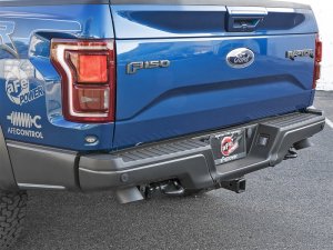 Ford F-150 Raptor Performance Exhaust - Dual Rear Exit - aFe - MACH Force-Xp Cat-Back w/ Dual Hi-Tuck Tips - Black - `17-`18
