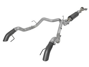 Ford F-150 Raptor Performance Exhaust - Dual Rear Exit - aFe - MACH Force-Xp Cat-Back w/ Dual Hi-Tuck Tips - Black - `17-`18