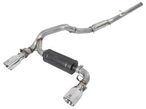 Ford Focus RS Performance Exhaust - aFe - 3in 304 SS Cat-Back with Polished Tip - Polished/Metallic Black - `16-`18