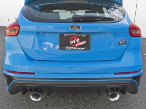 Ford Focus RS Performance Exhaust - aFe - 3in 304 SS Cat-Back with Polished Tip - Polished/Metallic Black - `16-`18